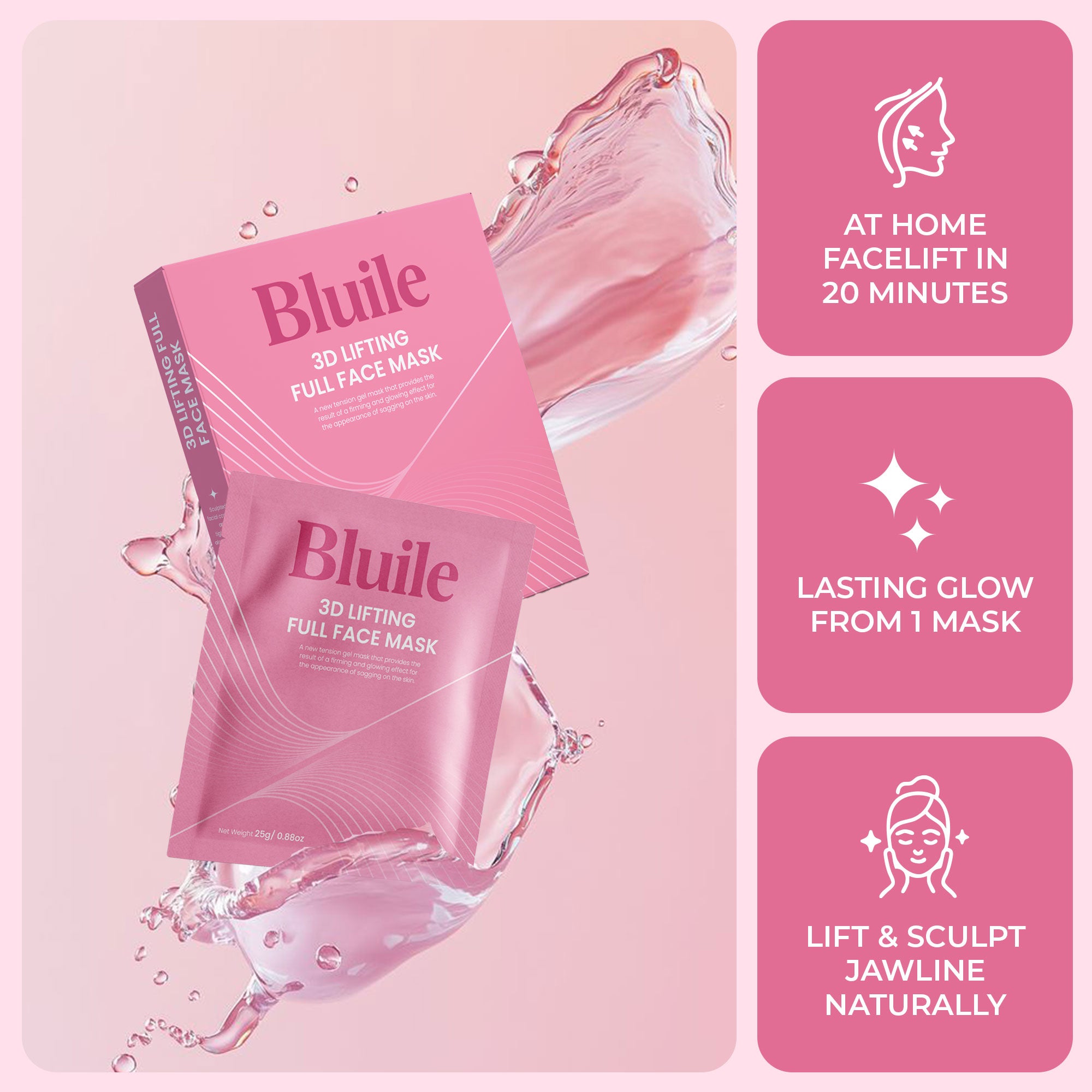 3DリフティングマスクBluile 3箱セット 3D Lifting Face Mask for Firming & Brightening – bluile